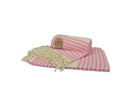 Hamamzz® peshtemal towel -Pink and Cream