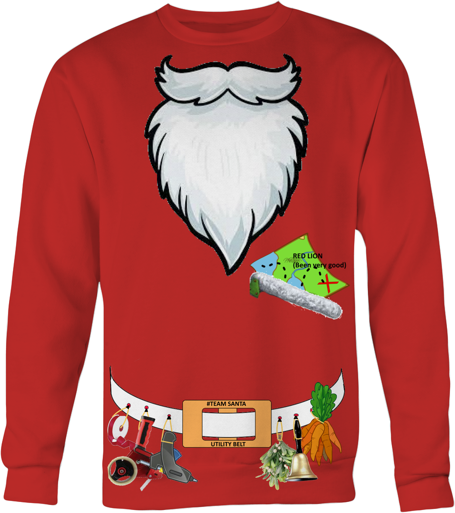 Santa Utility Belt Sweatshirt - no beer