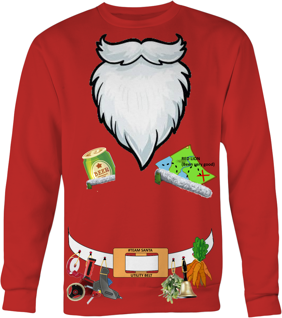 Santa Utility Belt Sweatshirt - White Belt