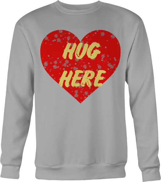 Hug Here - Sweat shirt - yellow text