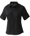 Women's roll sleeve poplin blouse Black WPR306