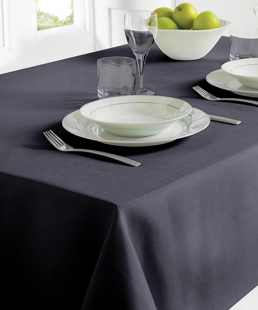 Linen Look Tablecloth  - Black - HL131