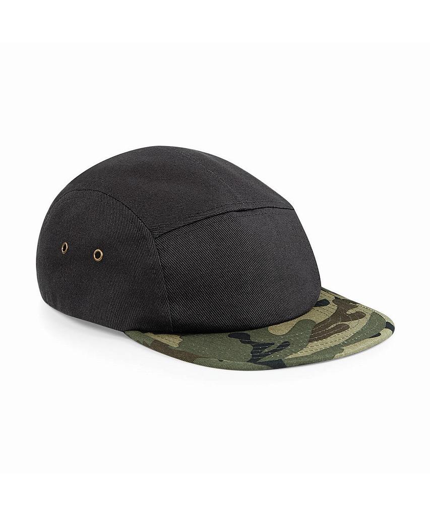 Desert Camo - black 5 panel cap BC698