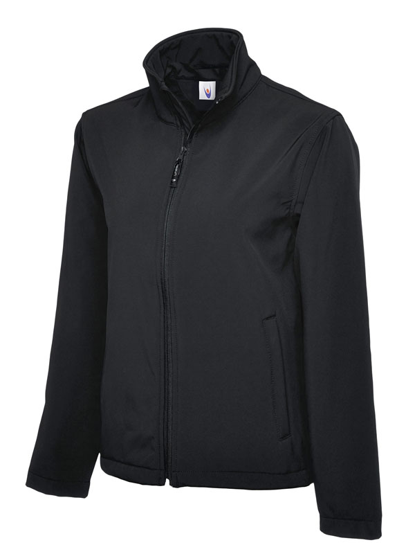 Classic full zip soft shell jacket Black