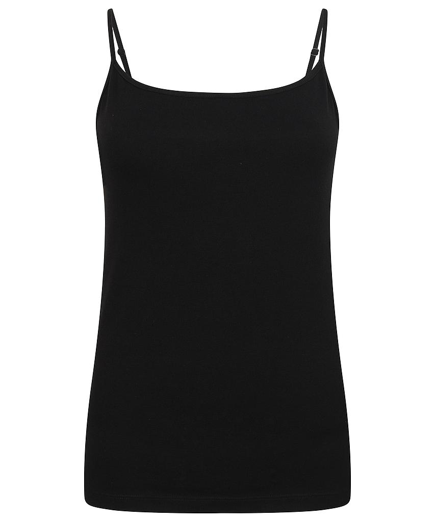 Feel-good stretch spaghetti vest -Black WSK126