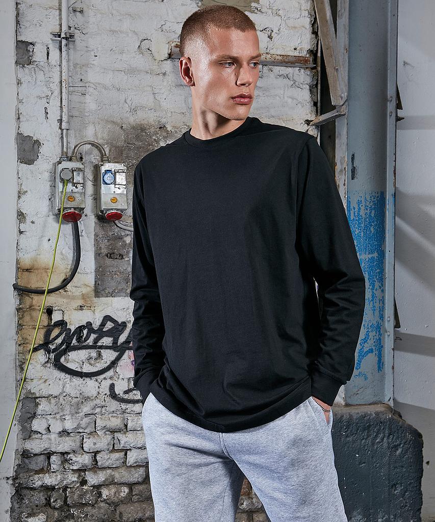 Organic long sleeve t-shirt with cuff rib - Black WBY150