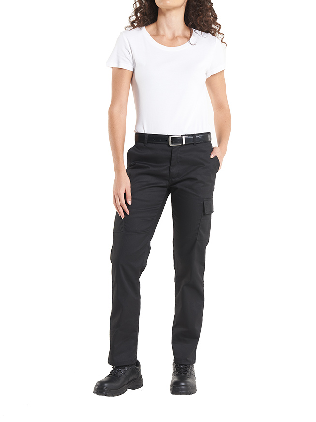 Ladies Cargo Trousers - Black - WUC905