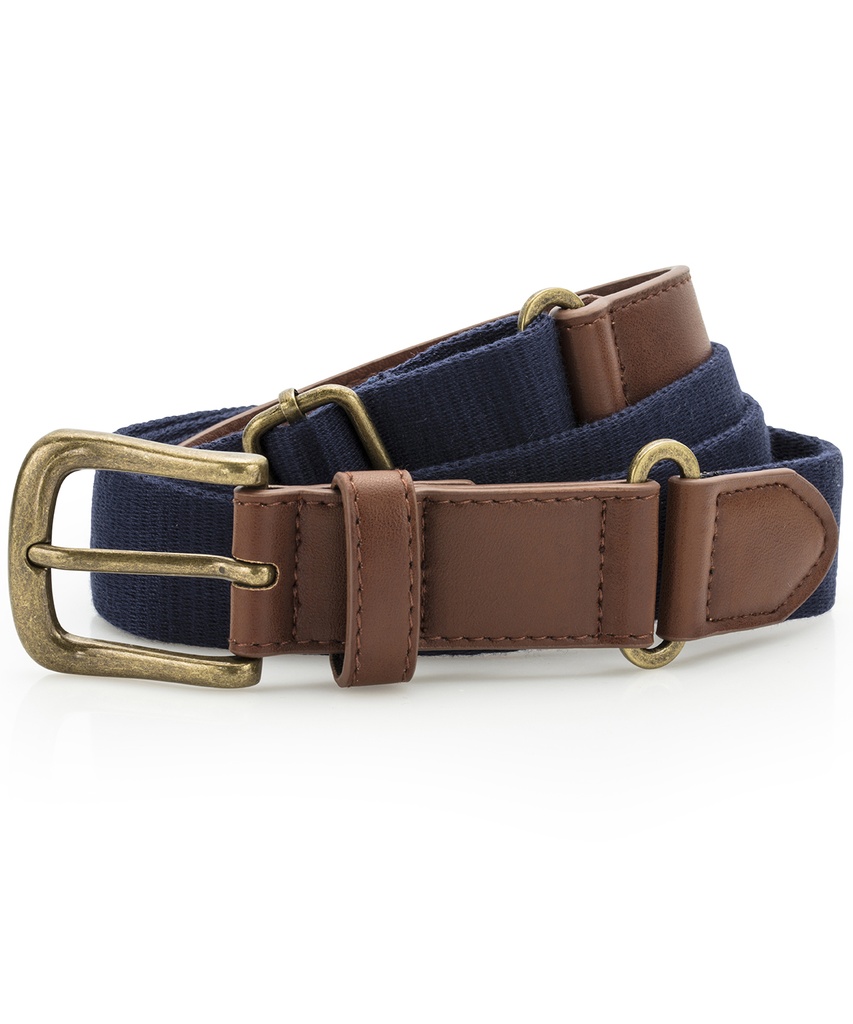 Faux leather and canvas belt WAQ902