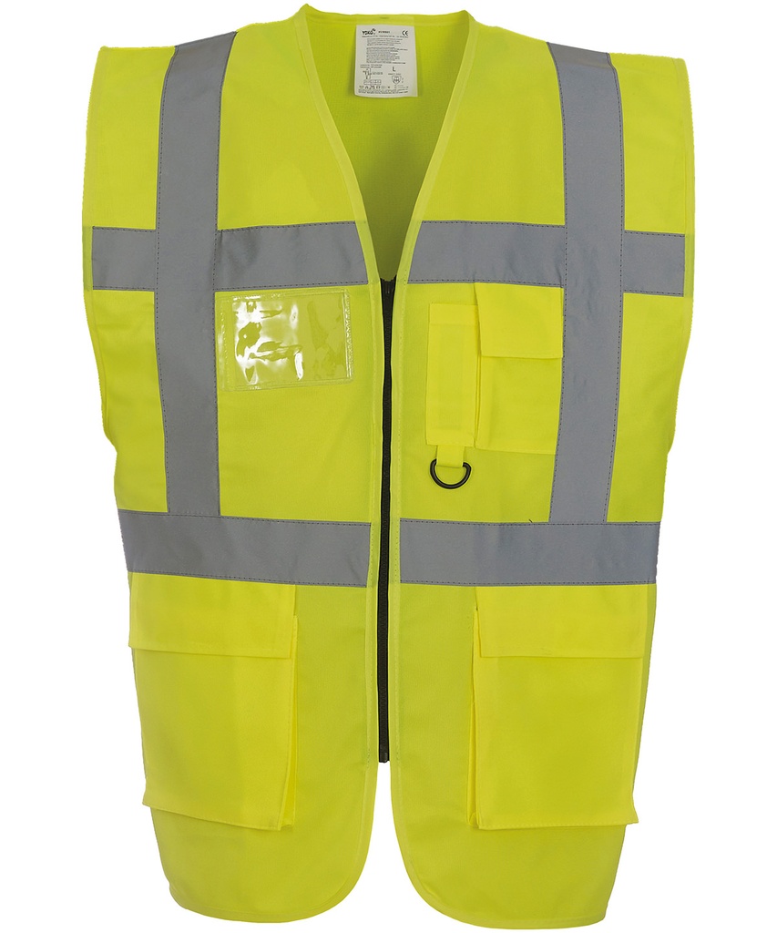 Multifunctional executive hi-vis waistcoat  Yellow WYK002