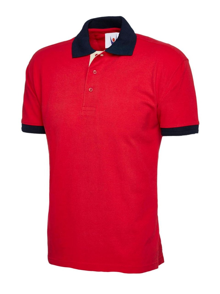 Contrast Polo shirt Red WUC107