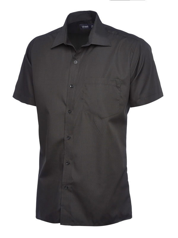 Mens Poplin Half Sleeve Shirt Black WUC710