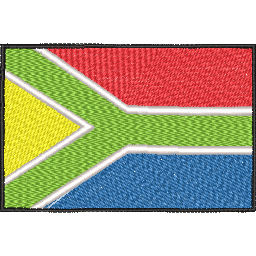 Embroidery design - South African Flag 10cm x 10cm 15,000 stitch  