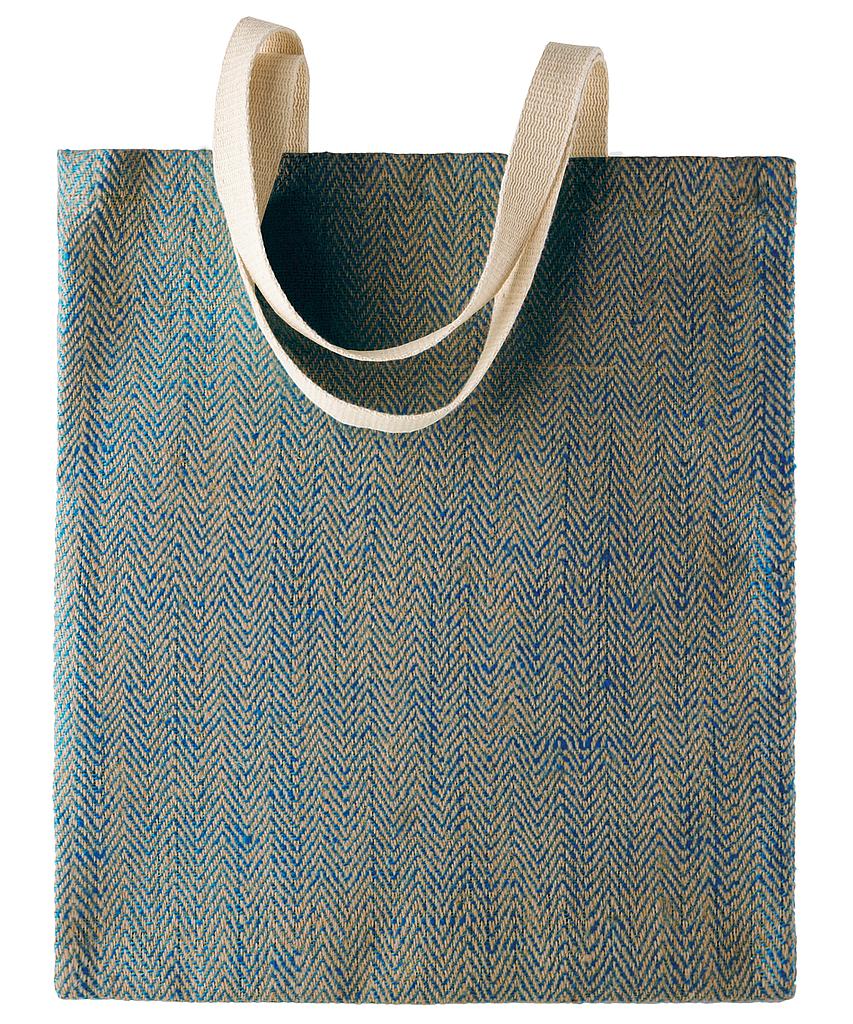 Jute bag Natural/Ink Blue