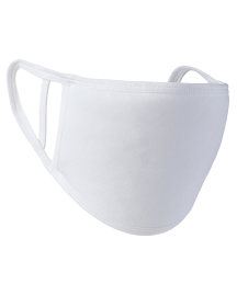 [PR799-White] Washable 2-ply face covering Antimicrobial finish -White