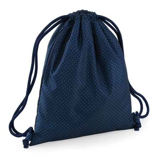 [BG180 Navy polka dot] Graphic Gymsac -Navy Polka dot