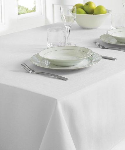 Linen Look Tablecloth  - White - HL131