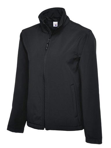 [WUC612] Classic full zip soft shell jacket Black