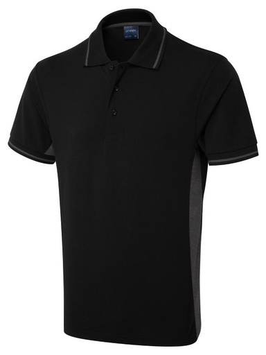 Two Tone Polo Shirt 200 gsm Black/charcoal WUC117