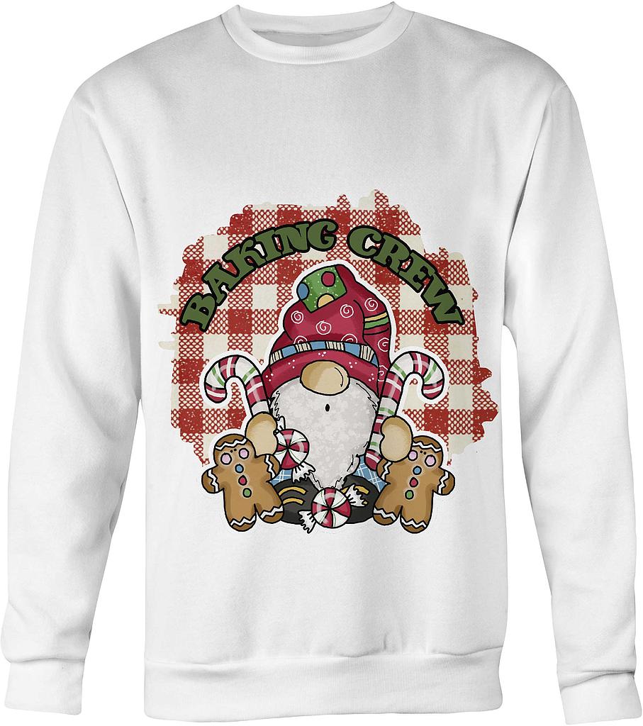 Christmas Baking Crew Gnome sweatshirt -white