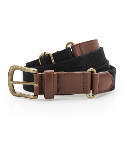 Faux leather and canvas belt WAQ902