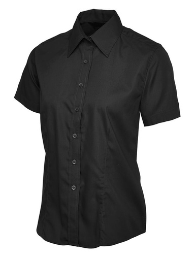 Ladies Poplin Half Sleeve Shirt Black WUC712