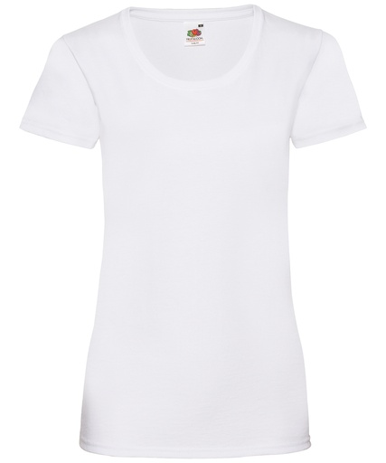 Ladies Valueweight T Fruit of the Loom White SS050