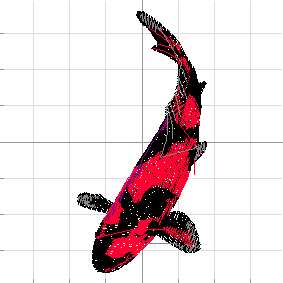 Embroidered - Fish - 9-11 Red Black