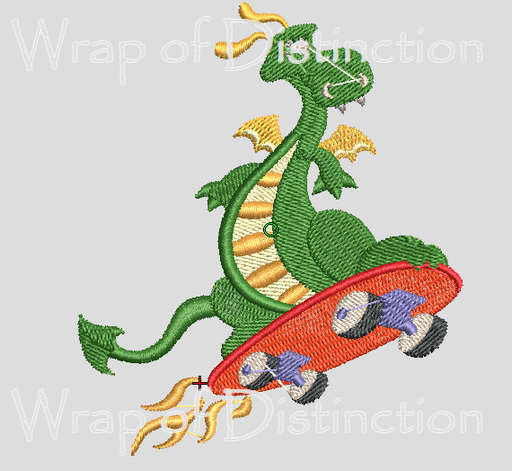 Embroidery design - Dragon on skateboard