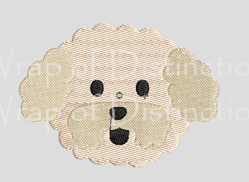 Embroidery design - Bichon Frise Face 10cm x 10cm 11,000 stitch 