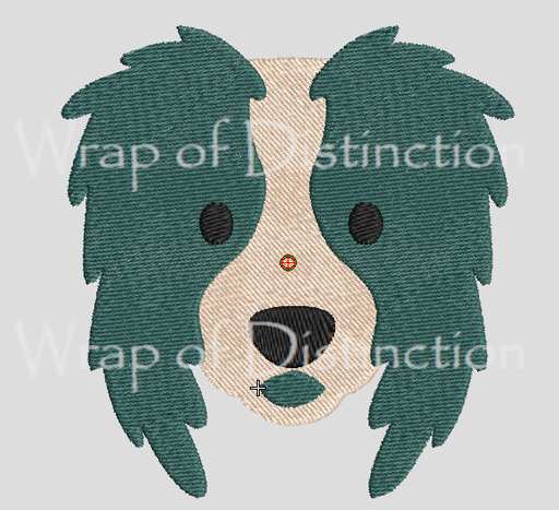 Embroidery design - Border Collie Face 10cm x 10cm 17,000 stitch 