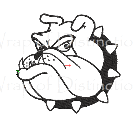 Embroidery design - Bulldog Cartoon 10cm x 10cm 12,000 stitch 