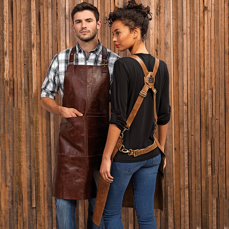 Real leather Artisan bib apron