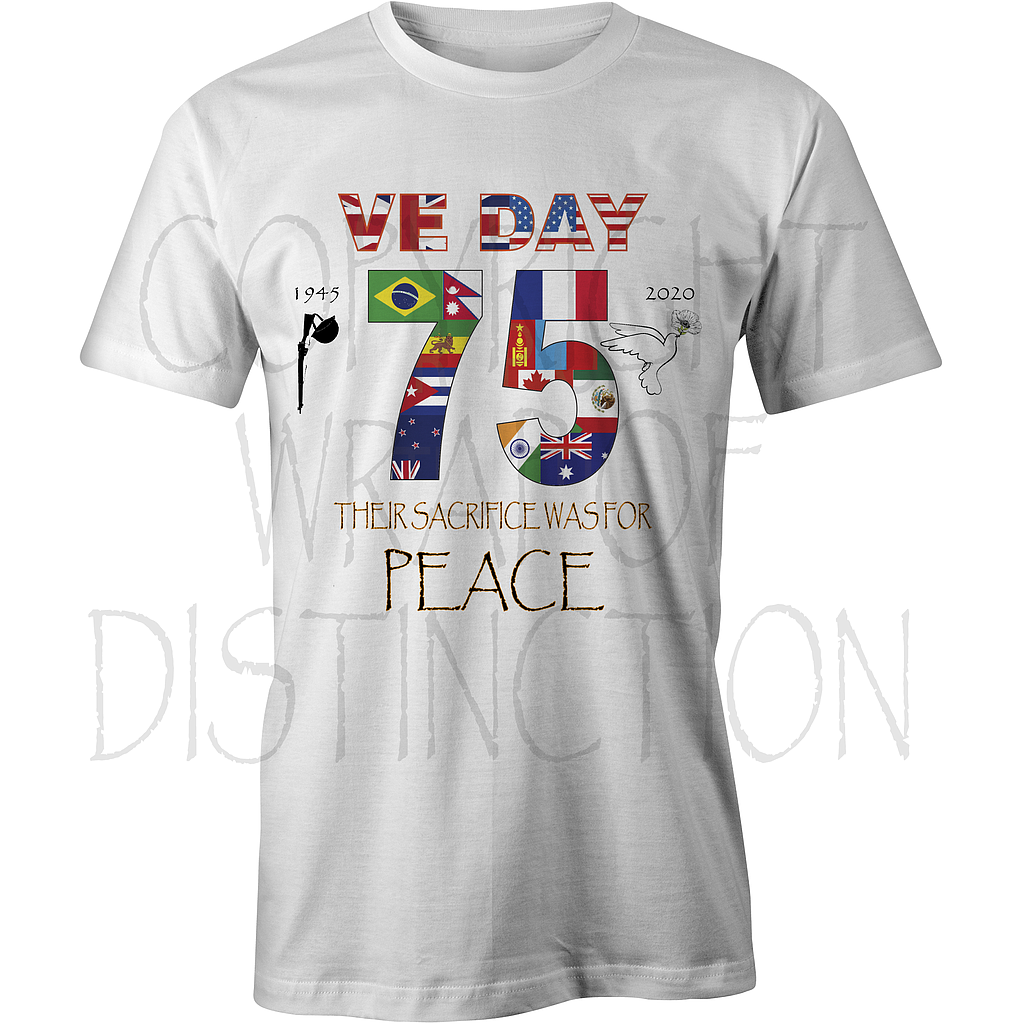 VE Day 75  T-shirt For Peace - White